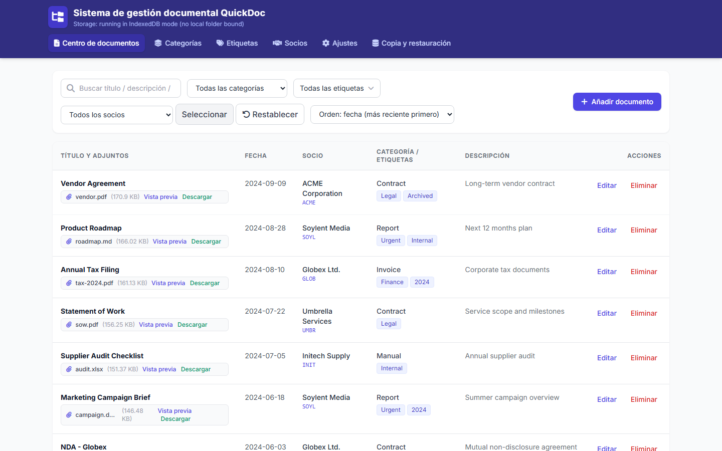QuickDoc in Spanish