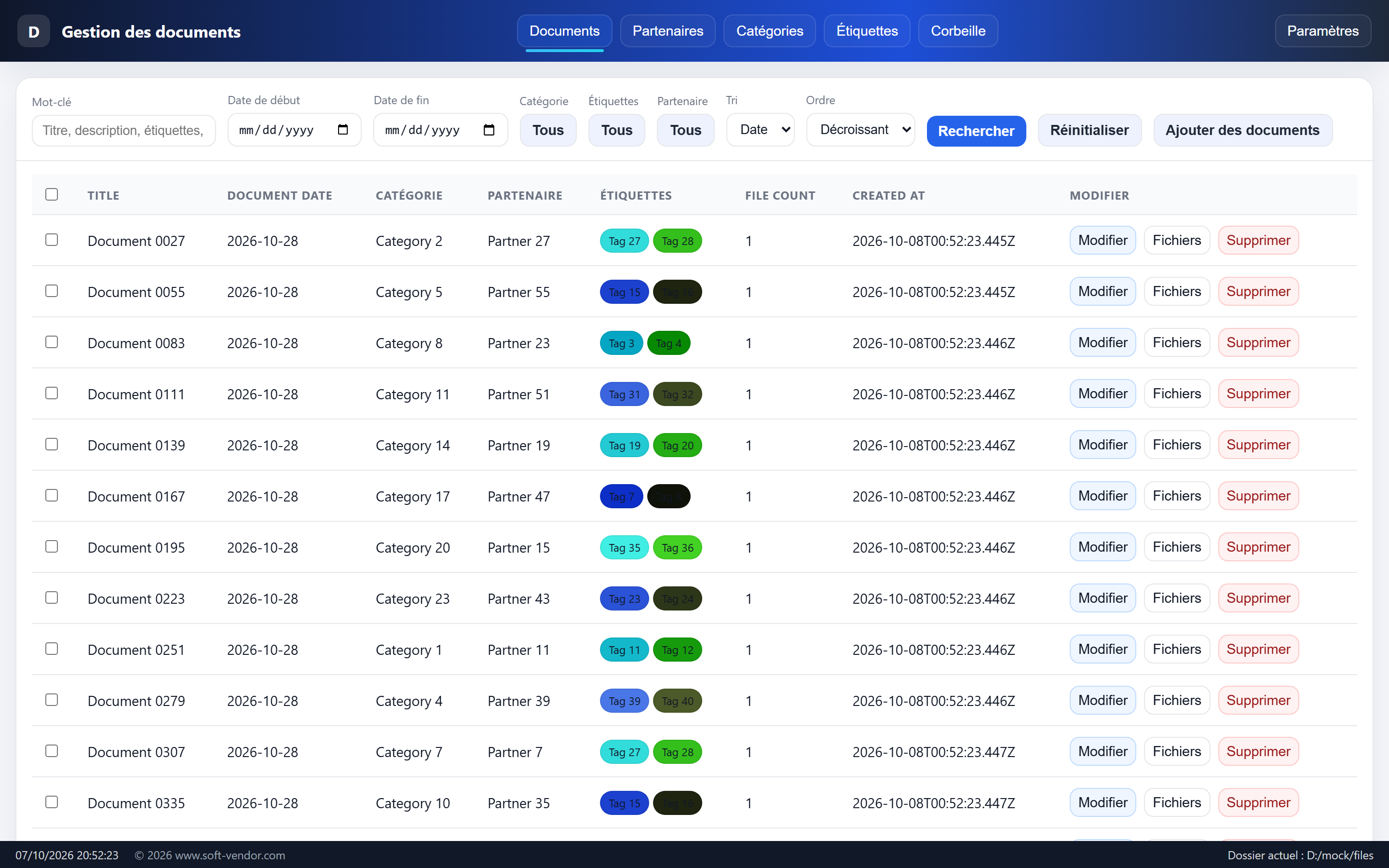 QuickDoc running in French